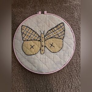 Embroidered Butterfly Wall Art